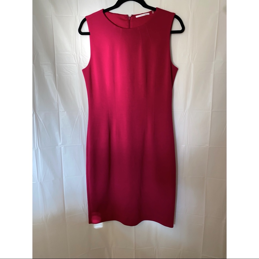 T Tahari Hot Pink Dress With Zip Up Back